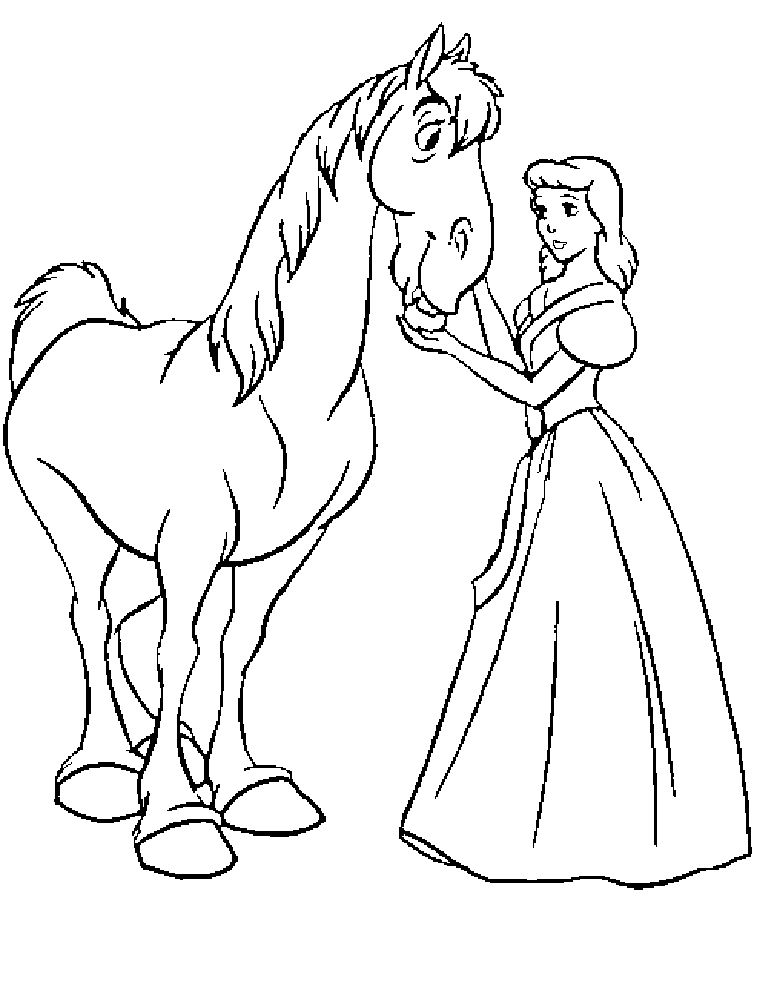 764x985 For Princess And Horse Coloring Pages