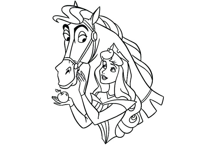 700x500 Princess Riding Horse Coloring Page Aurora Dresses Up He Pages