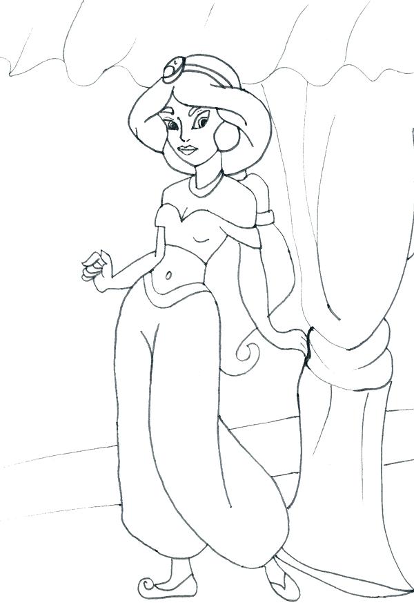 600x873 Princess Jasmine Coloring Page Jasmine Princess Coloring Pages