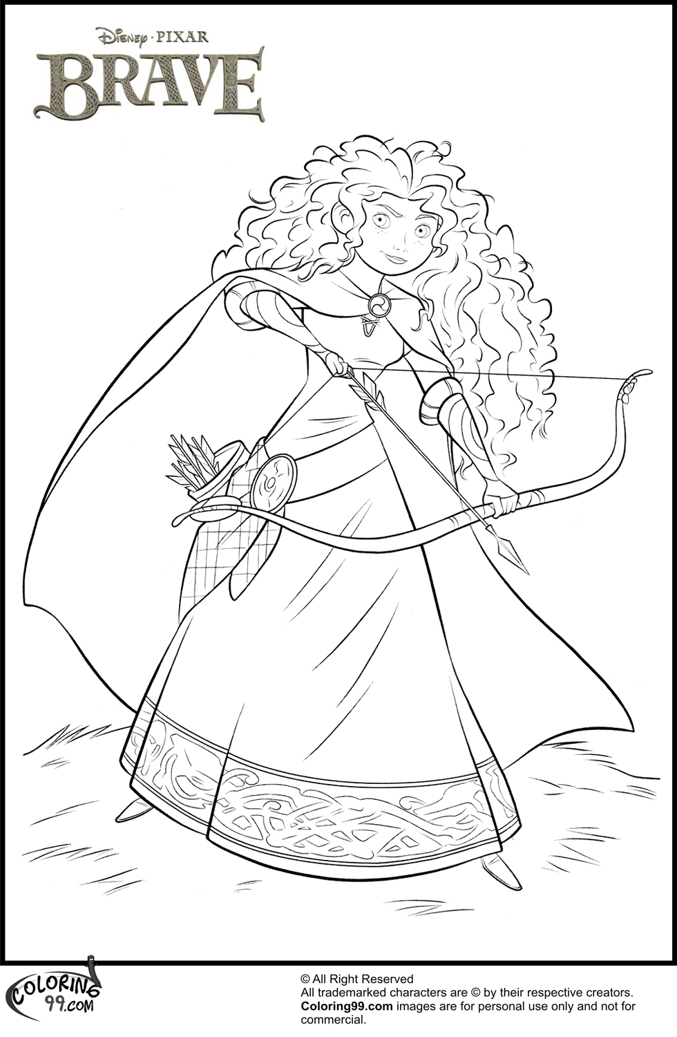 980x1500 Disney Princess Merida Coloring Pages