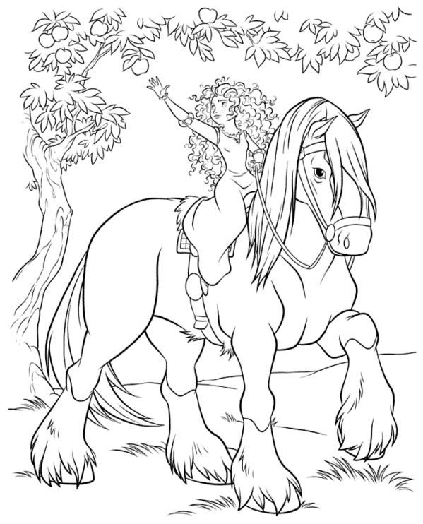 599x742 Coloring Page Brave