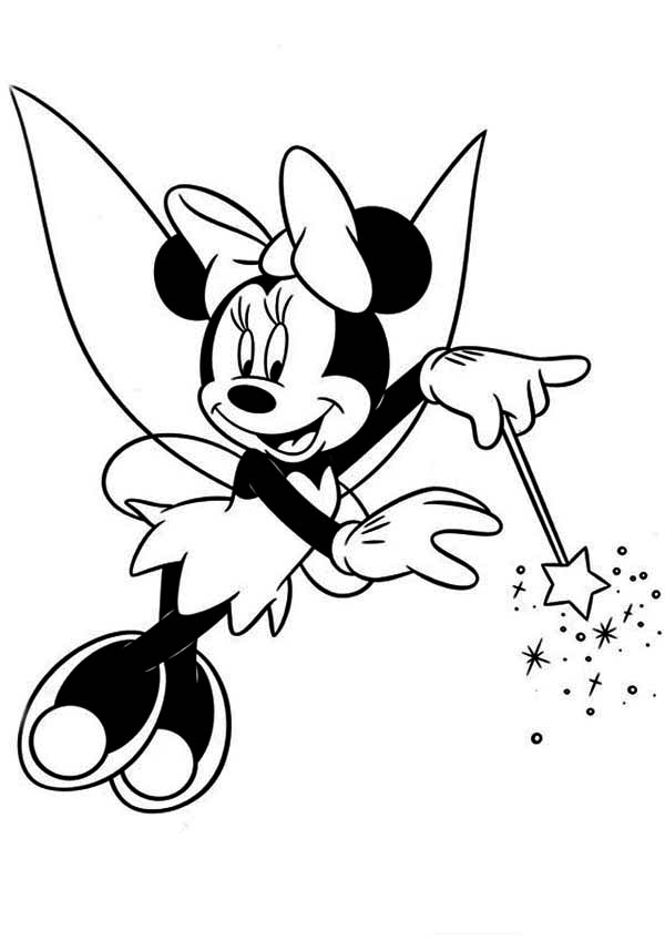 600x849 Fairy Minnie Mouse Coloring Page