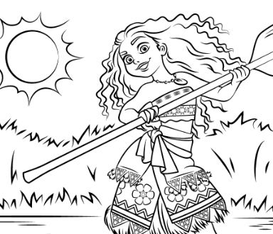 384x330 Maui Walt Disney Character From Moana Coloring Page