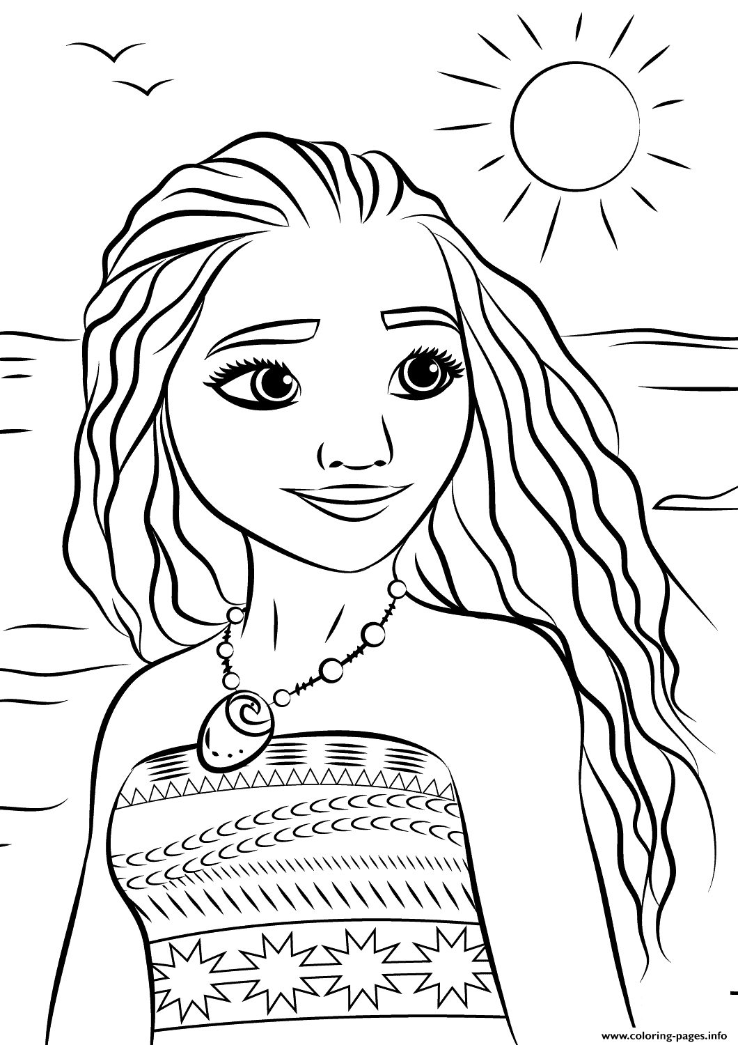 1060x1500 Print Princess Moana Portrait Disney Coloring Pages Disney
