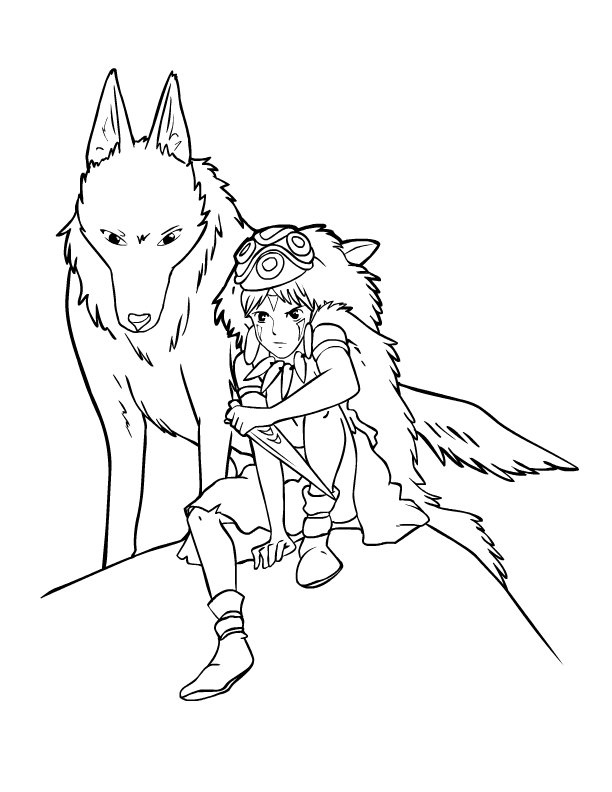 612x792 Princess Mononoke Coloring Page Princess Mononoke