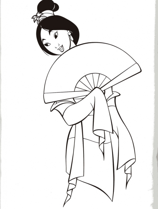 550x730 Mulan Coloring Pages Free