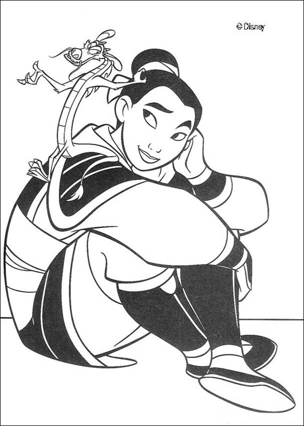 607x850 Mulan Coloring Pages