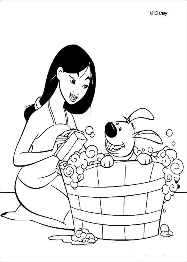 607x850 Popular Mulan Coloring Pages Printable For Funny Princess Mulan