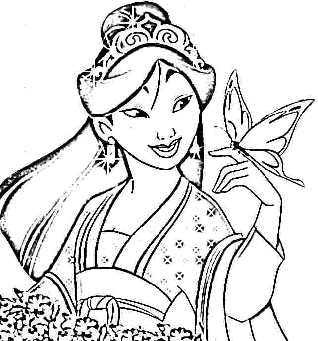 642x688 Disney Princess Mulan Coloring Pages Printable