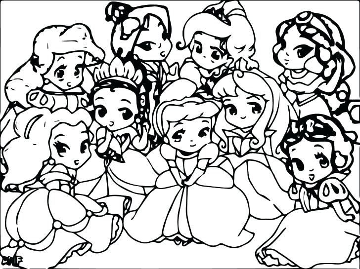 728x545 New All Princesses Coloring Pages On Print With Princess Palace
