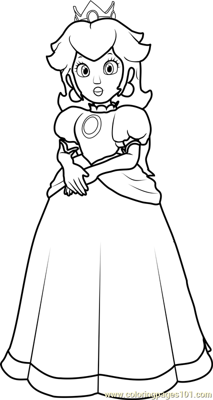 426x800 Princess Peach Coloring Page
