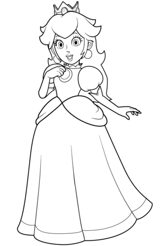323x480 Princess Peach Coloring Pages Free