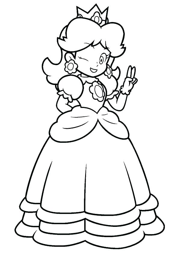 595x842 Princess Peach Coloring Pages Princess Daisy Coloring Pages