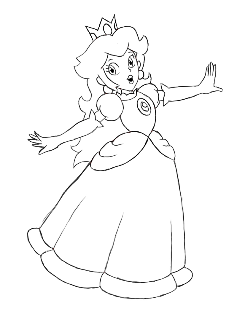 799x1076 Survival Mario Princess Peach Coloring Pages To Print Page