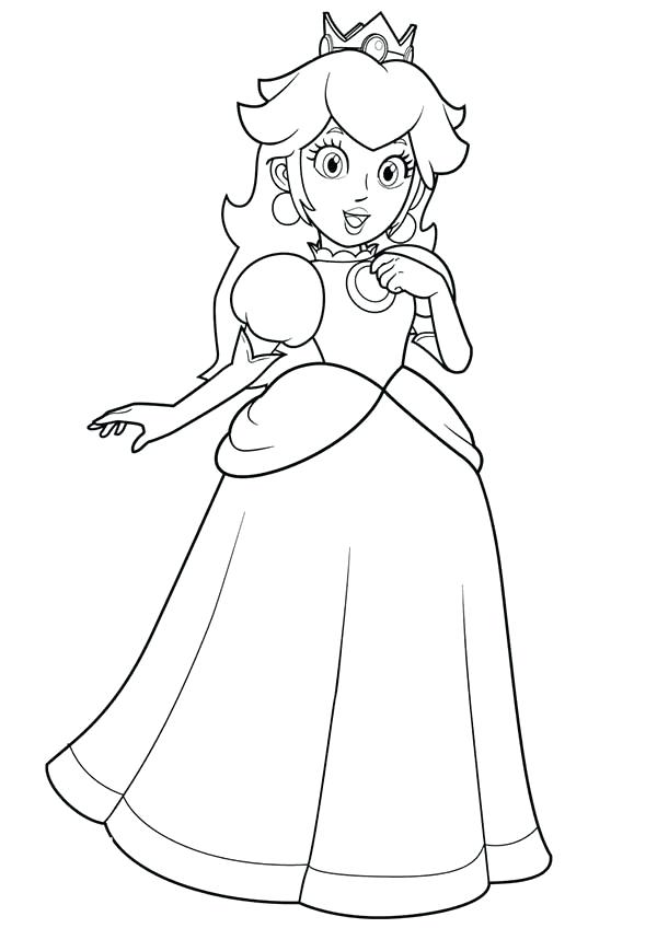 600x848 Princess Peach Coloring Pages