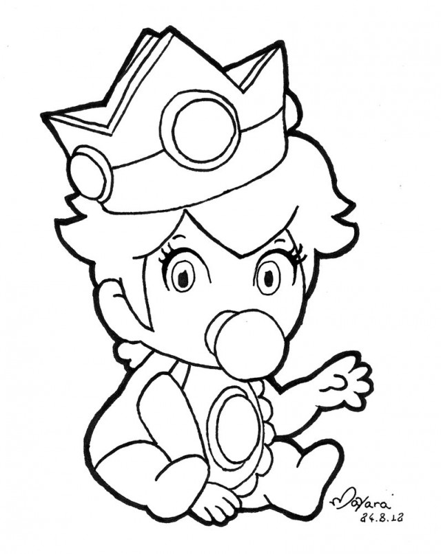 640x805 Princess Peach Coloring Baby Pages