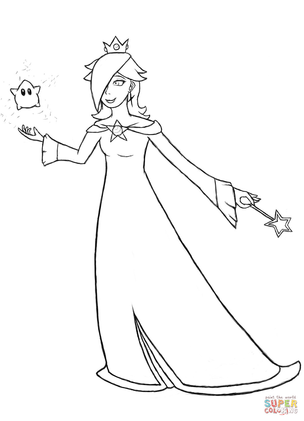 1062x1470 Mario Bros Rosalina Coloring Page Free Printable Pages