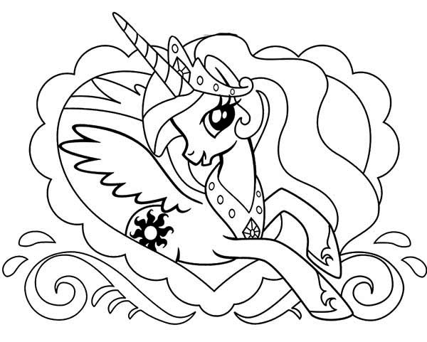 600x481 My Little Pony Princess Celestia Coloring Pages
