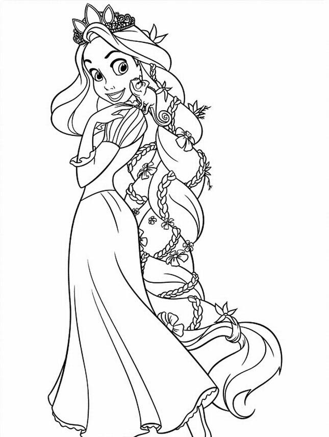 645x856 Rapunzel Tangled Coloring Pages