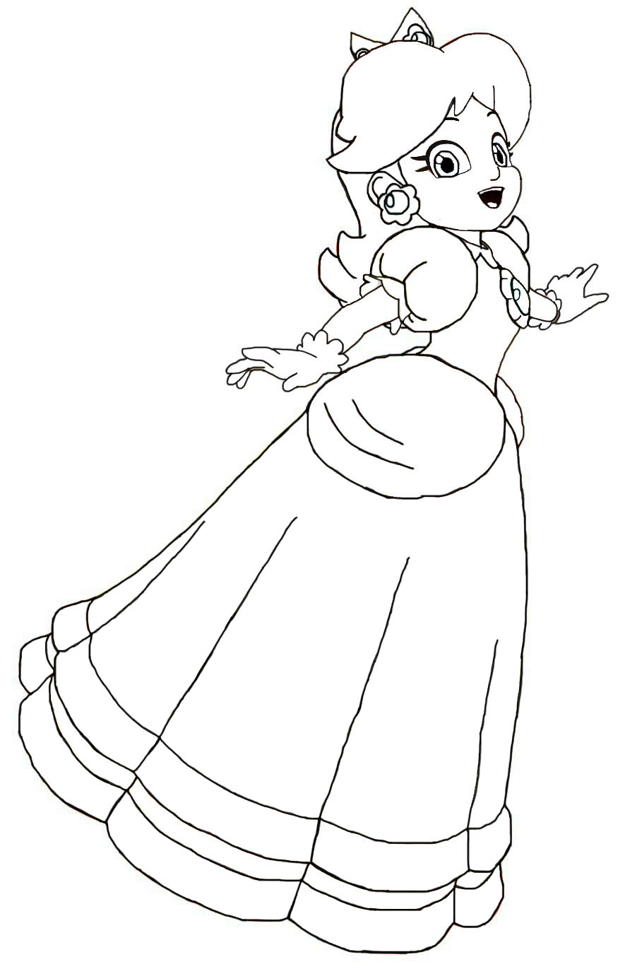 885x1371 Rosalina Peach And Daisy Coloring Pages Princess