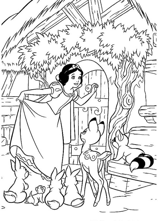 540x755 Snow White And The Seven Dwarfs Coloring Pages