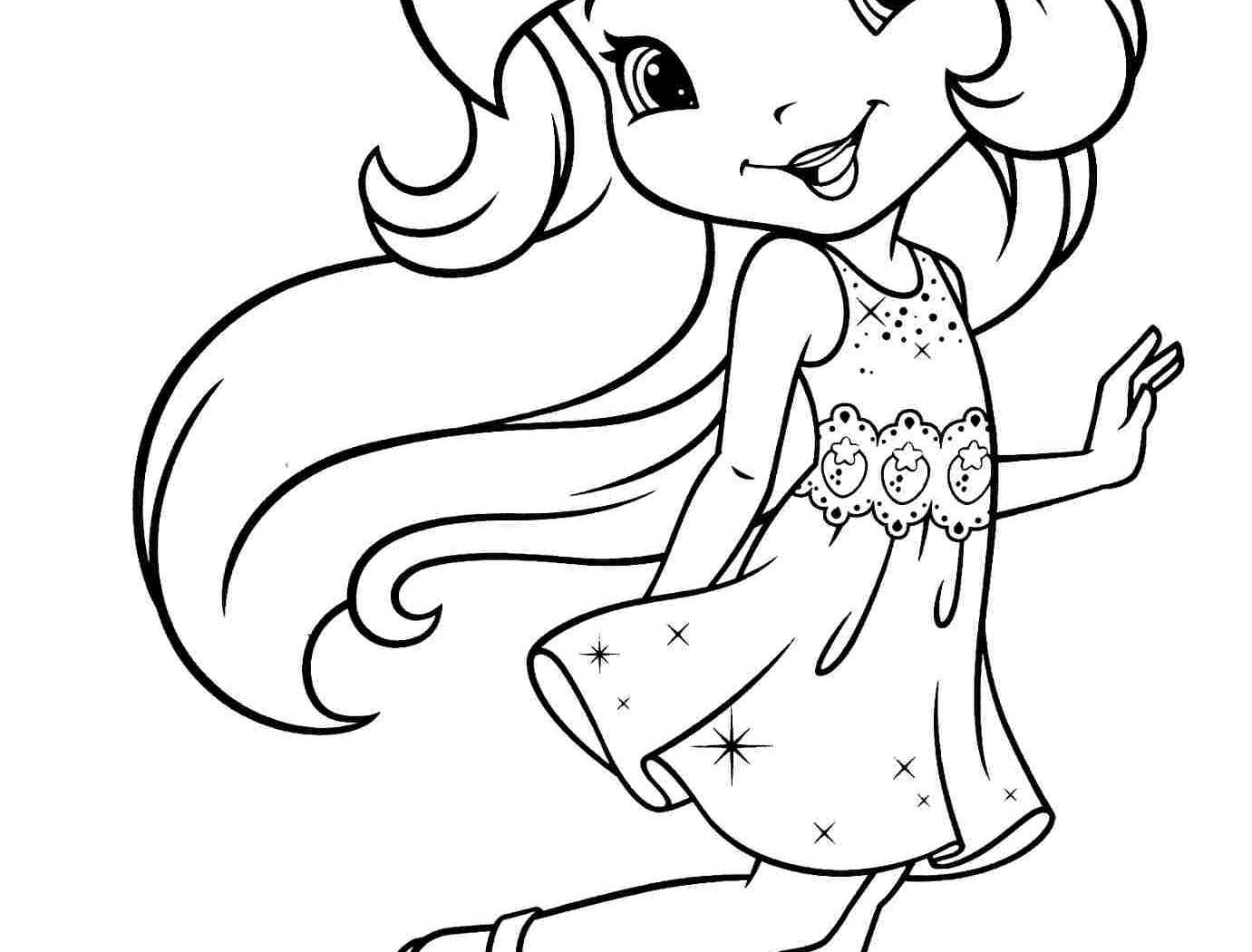 1381x1050 Strawberry Shortcake Coloring Pages For Kids Learning Page General