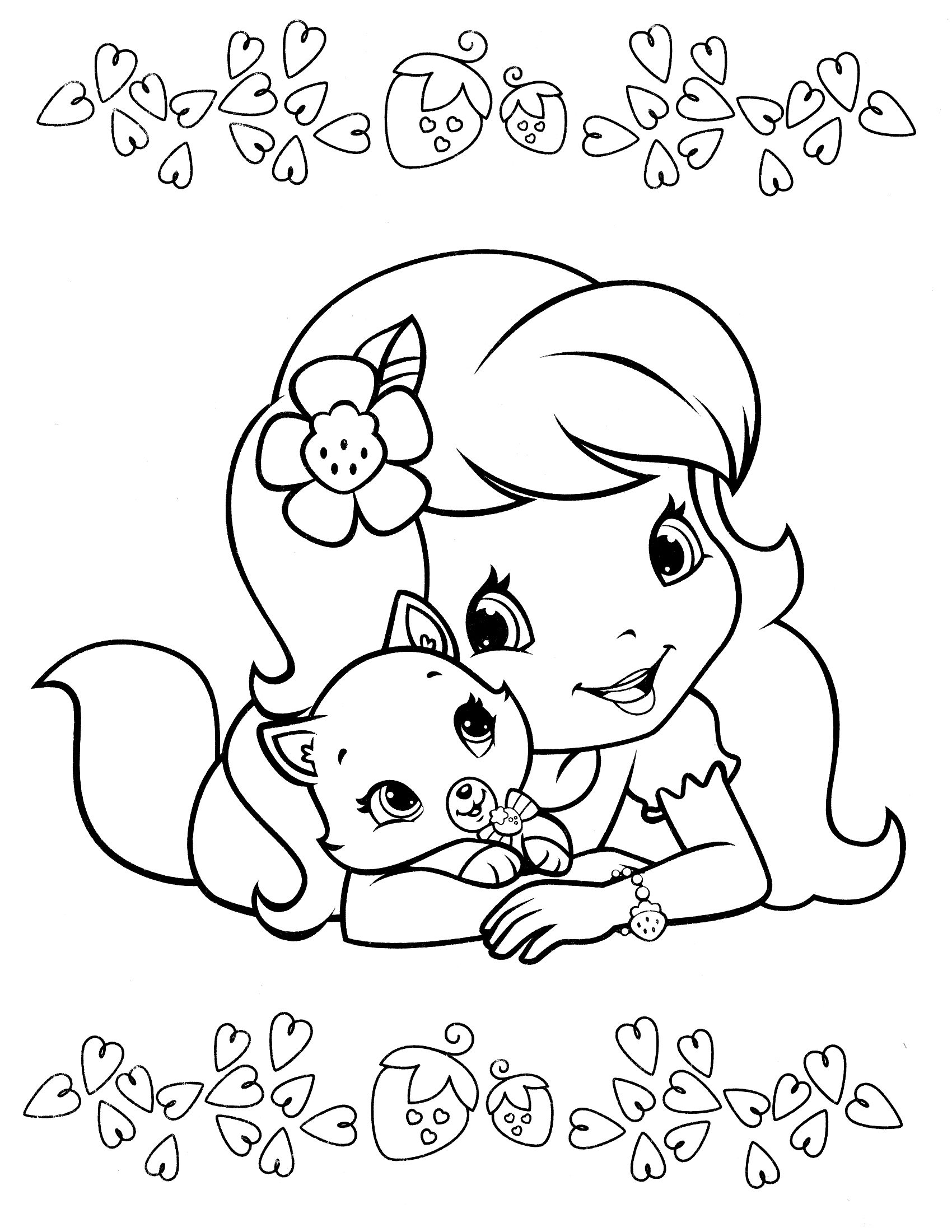 1700x2200 Strawberry Shortcake Coloring Page Emily