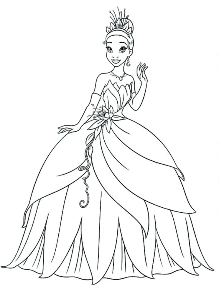 743x1024 Princess Tiana Coloring Page