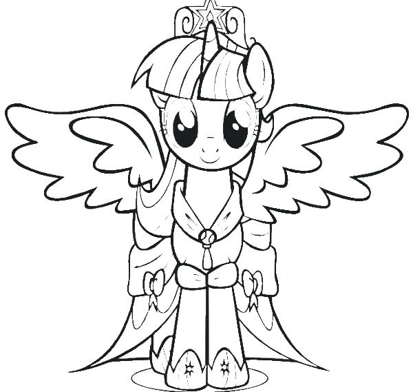600x569 Twilight Coloring Pages My Little Pony Coloring Pages Princess
