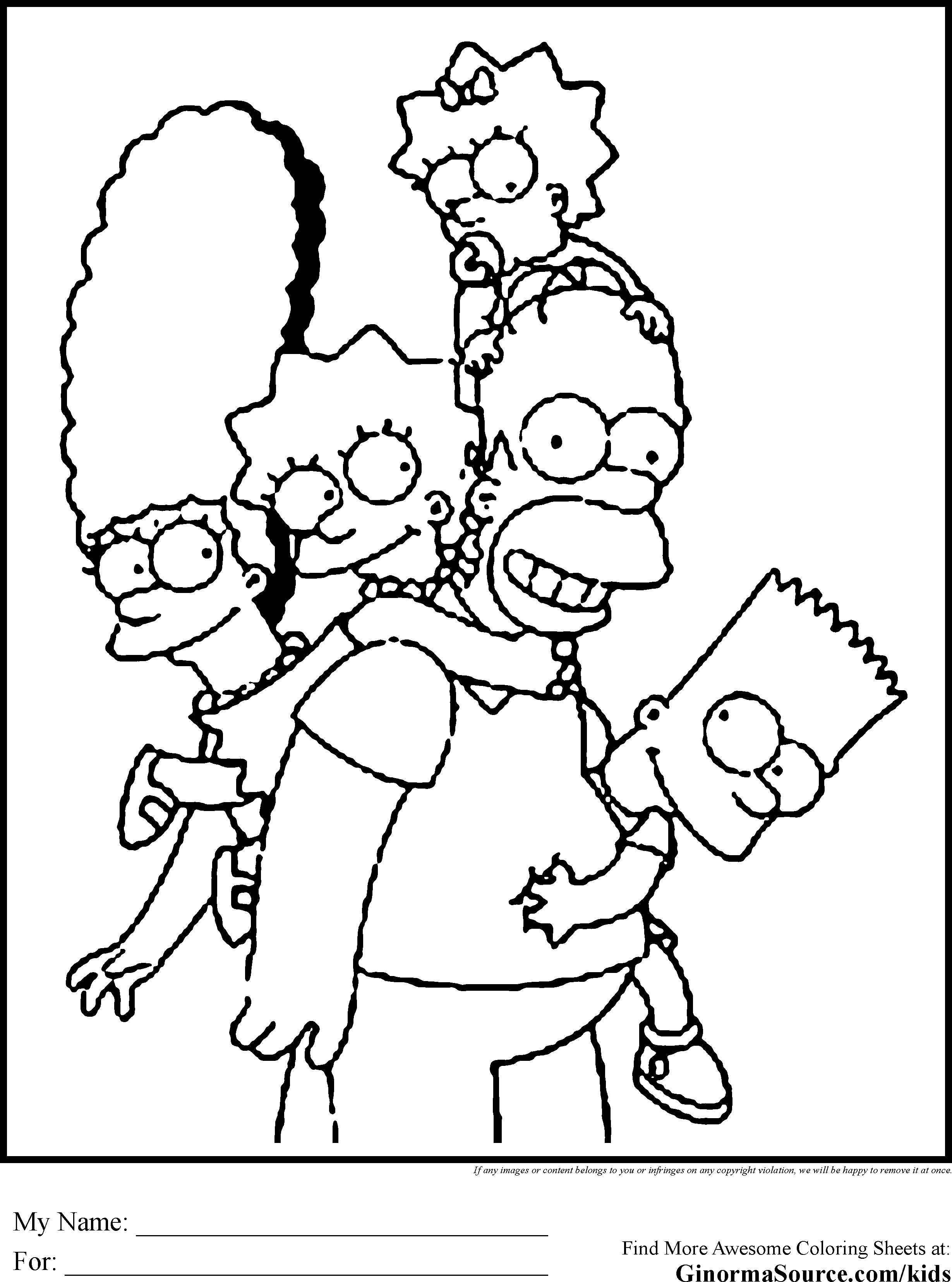 2459x3310 The Simpsons Coloring Pages To Print Throughout