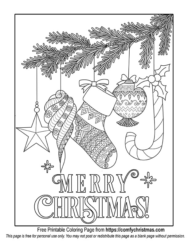 612x792 Free Printable Christmas Coloring Pages Comfy Christmas