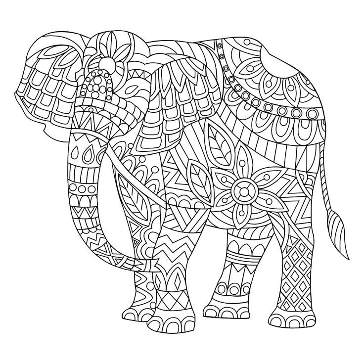 Printable Adult Coloring Pages Elephant at GetDrawings | Free download