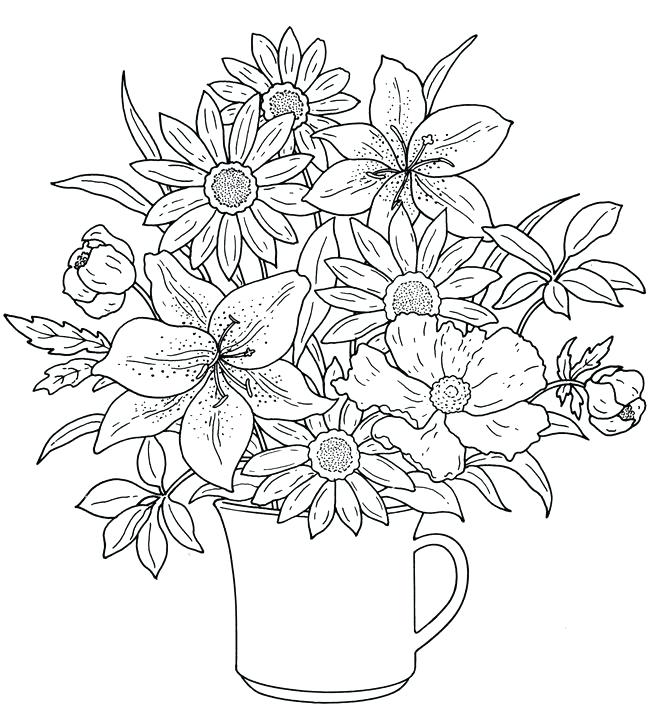 650x722 Floral Coloring Pages Best Flower Coloring Pages Ideas On Flower