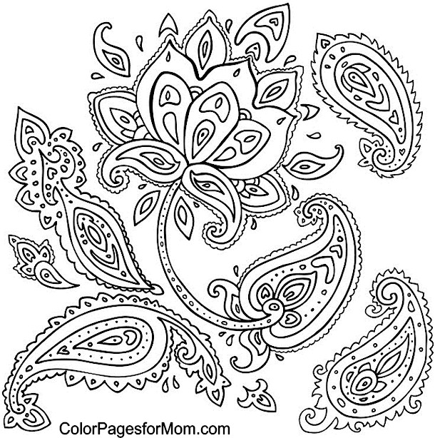 610x614 Paisley Coloring Page