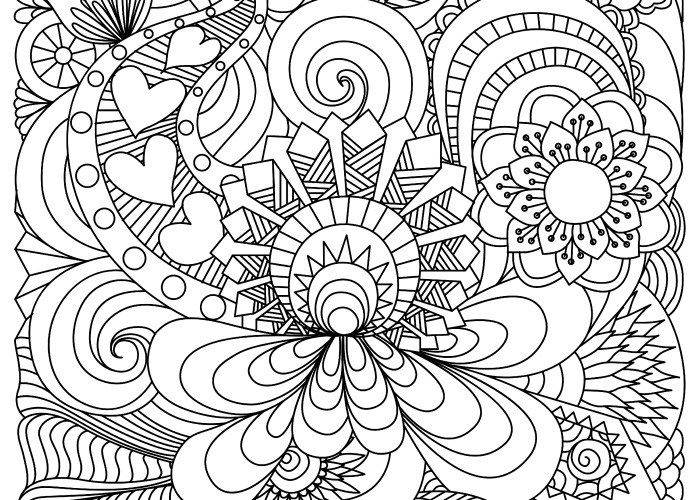 700x500 Floral Abstract Doodle Zentangle Paisley Coloring Pages Colouring