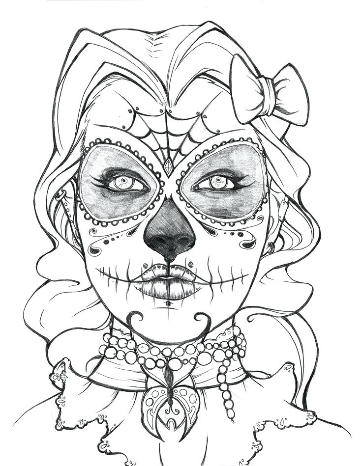 736x949 Printable Sugar Skull Coloring Pages Sugar Skull Free Coloring