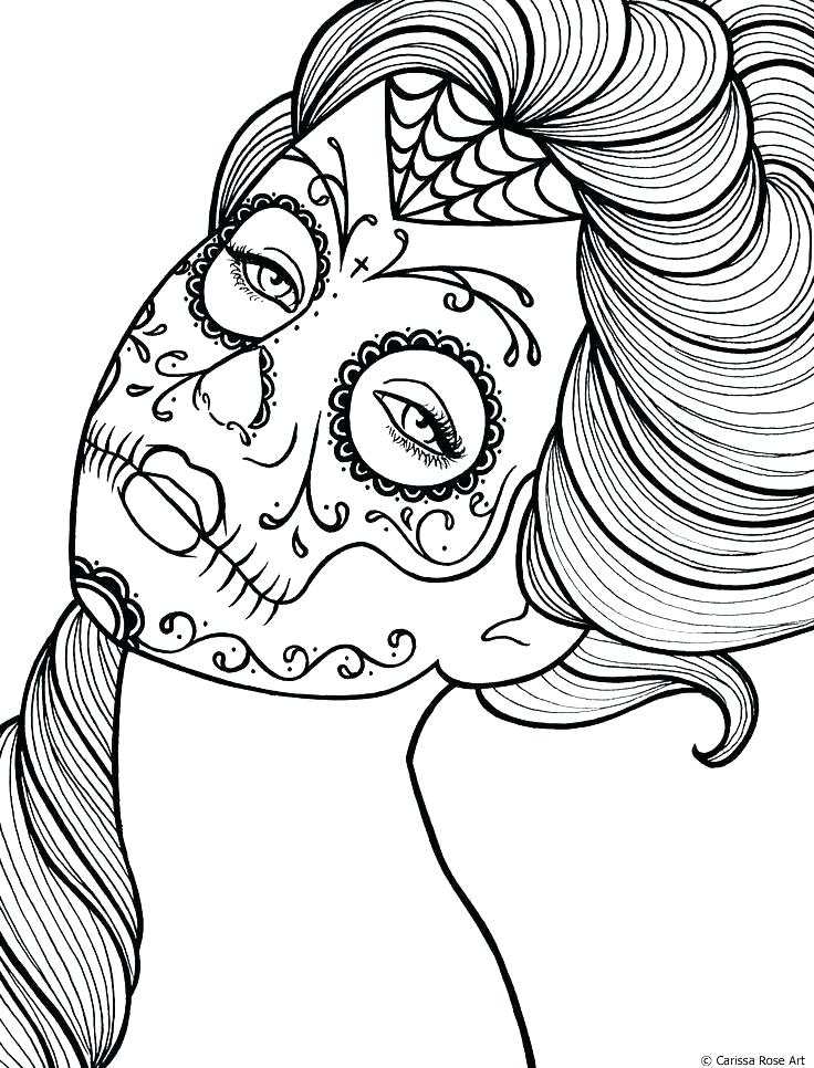 736x966 Sugar Skull Coloring Pages Printable Free Printable Printable