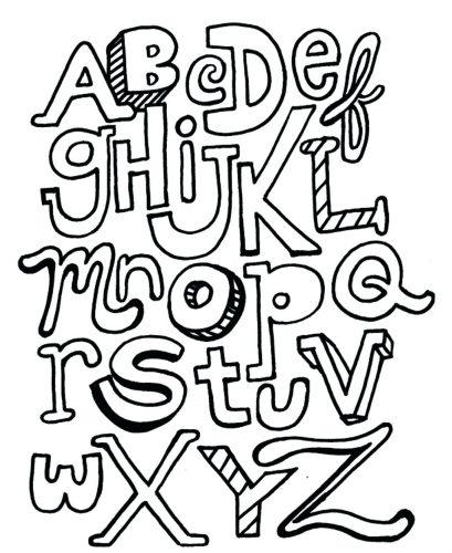 409x500 Coloring Pages Alphabet Coloring Pages Printable Letters