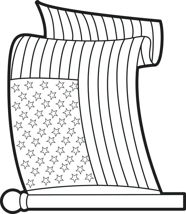 609x700 American Flag Coloring Pages Drawn Flag Colouring Page Printable