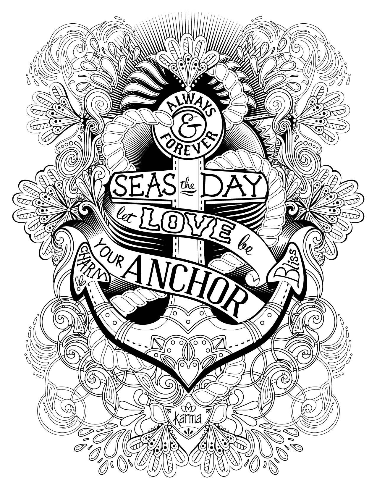 1275x1650 Anchor Coloring Page With Rope Free Printable Pages Auto Market Me