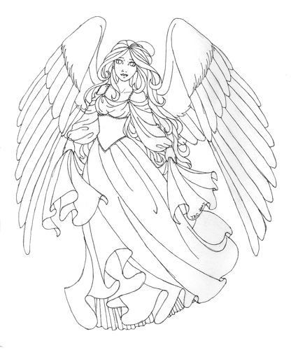 416x500 Angels Coloring Pages