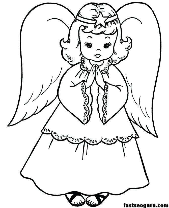 670x820 Christmas Angel Coloring Pages Printable Angels Free Angel