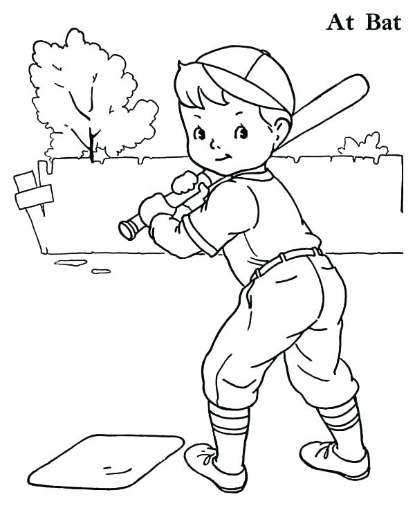 600x734 Baseball Color Pages With Baseball Color Pages Boy Baseball Player