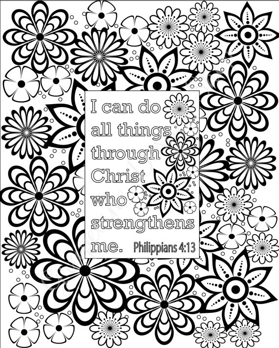 570x712 Flower Coloring Pages Bible Verse Coloring Sheets Set