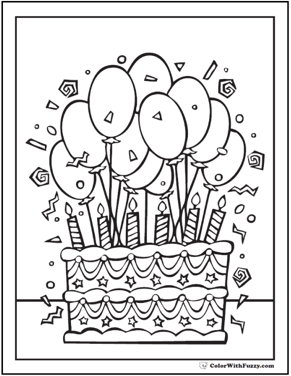 590x762 Printable Birthday Coloring Pages Birthday Cake Coloring Pages