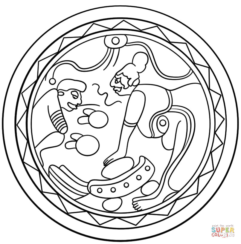 806x817 Mayan Calendar Coloring Page Free Printable Pages