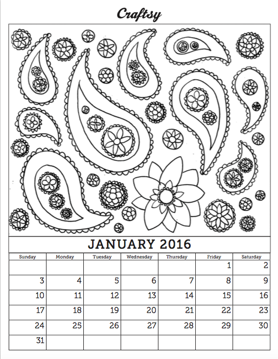 544x703 Printable Calendar Coloring Pages