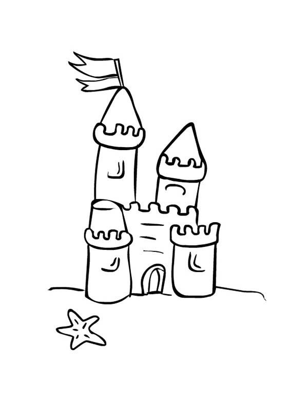 600x776 Sand Castle Coloring Pages