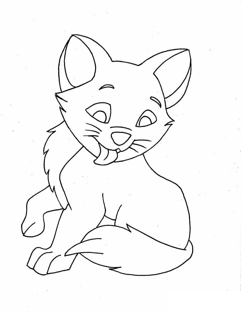 850x1100 Fascinating Printable Cat Coloring Pages For Kids Pic Ideas