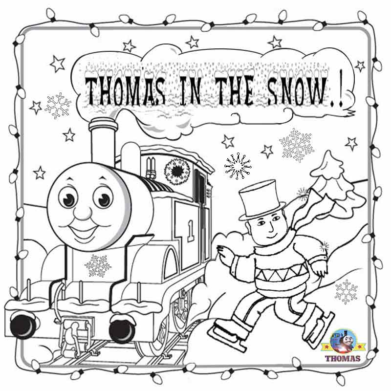 800x800 Free Christmas Coloring Pages For Kids Printable Thomas Snow
